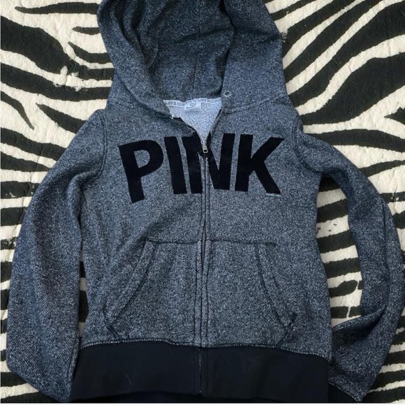 BUNDLE PINK Victoria's Secret Charcoal and Black zip up Hoodie Set - Picture 3 of 3